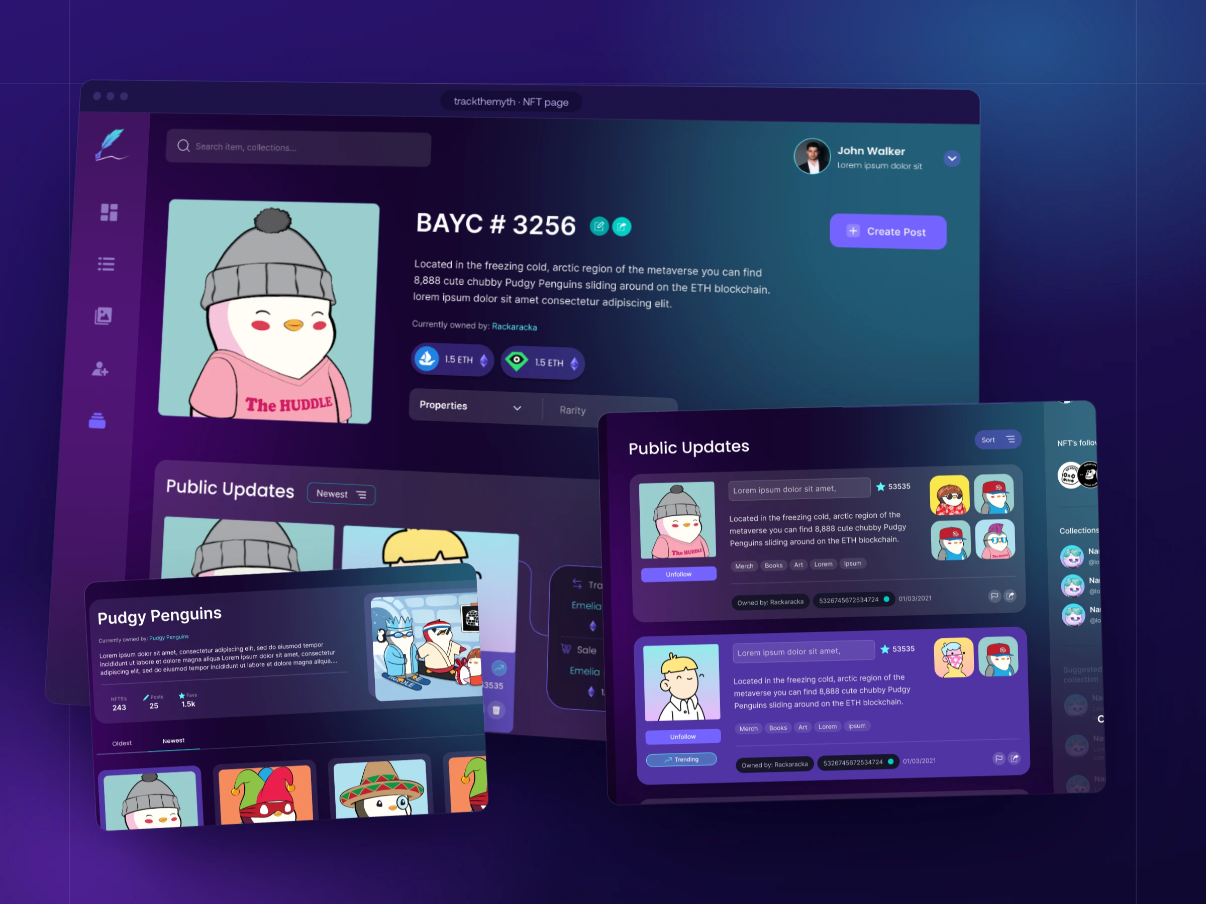 TrackTheMyth — A social network where every NFT gets its own feed