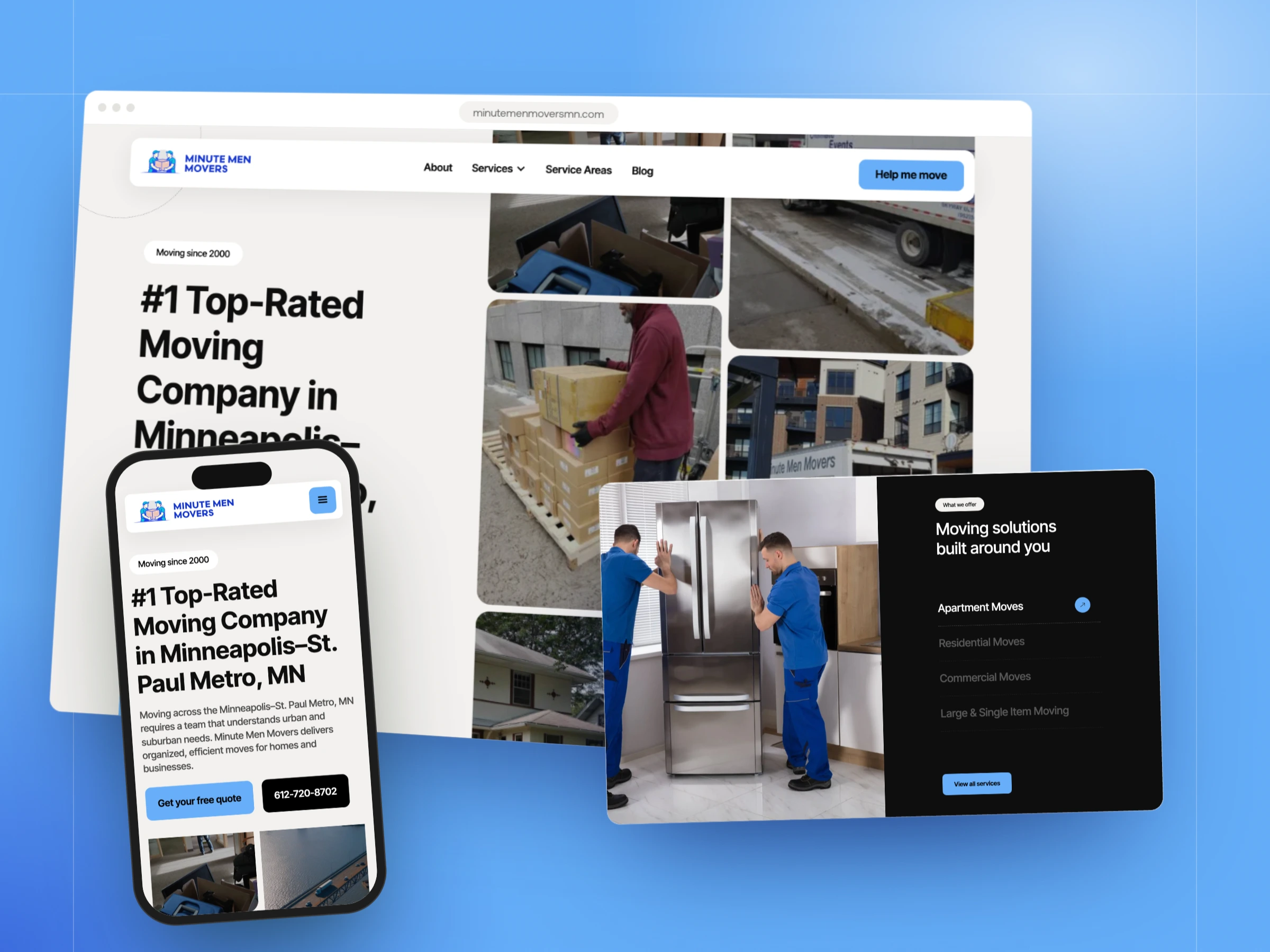 Minute Men Movers — A moving company's website where every screen ends in a quote